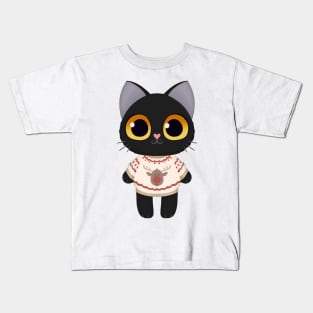 Holiday Black Kitten Kids T-Shirt